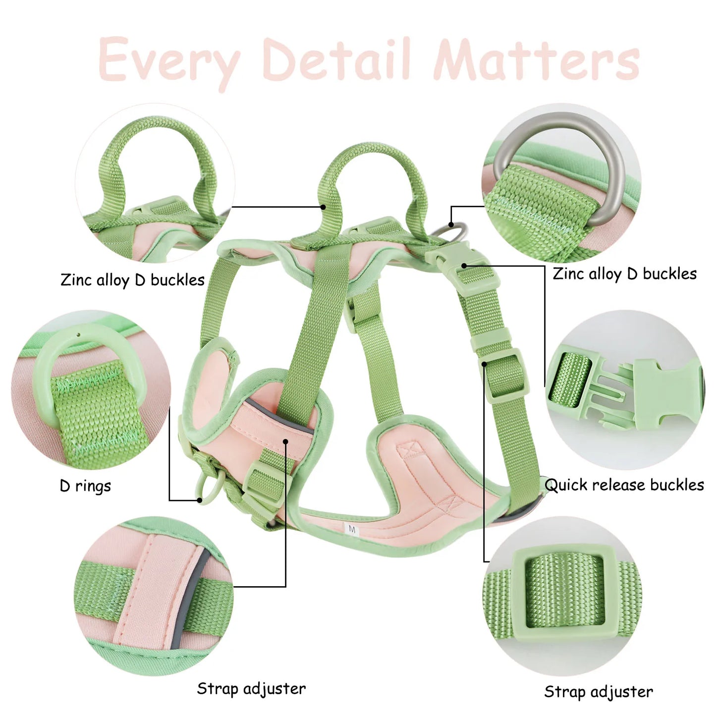 Splicing Colors For Medium Dog Harness no pull for large Small dogs Adjustable Chest Strap Dog Harness bundle Personalized Pawzies