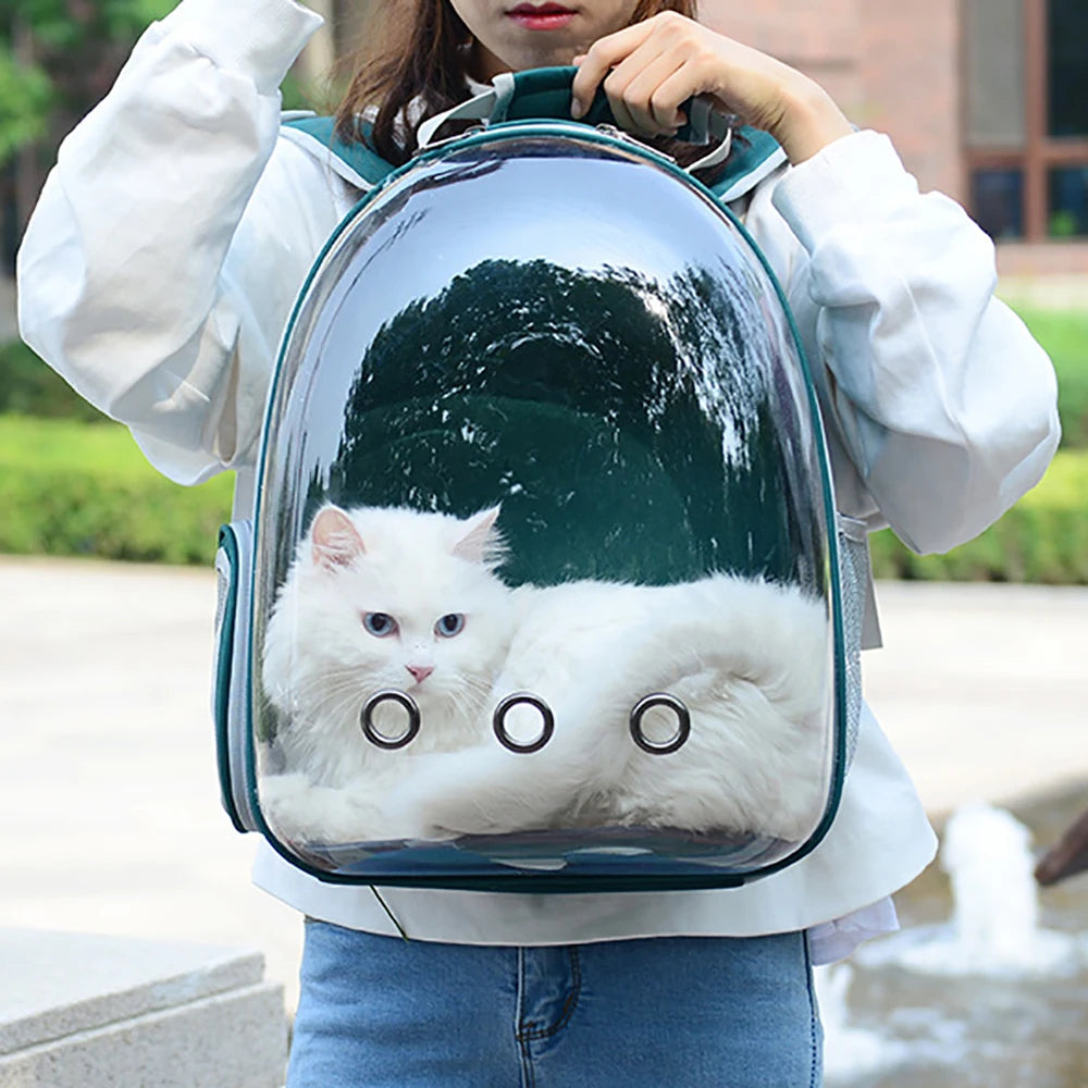 Cat Carrier Bag Outdoor Pet Shoulder bag Carriers Backpack Breathable Portable Travel Transparent Bag For Small Dogs Cats Pawzies