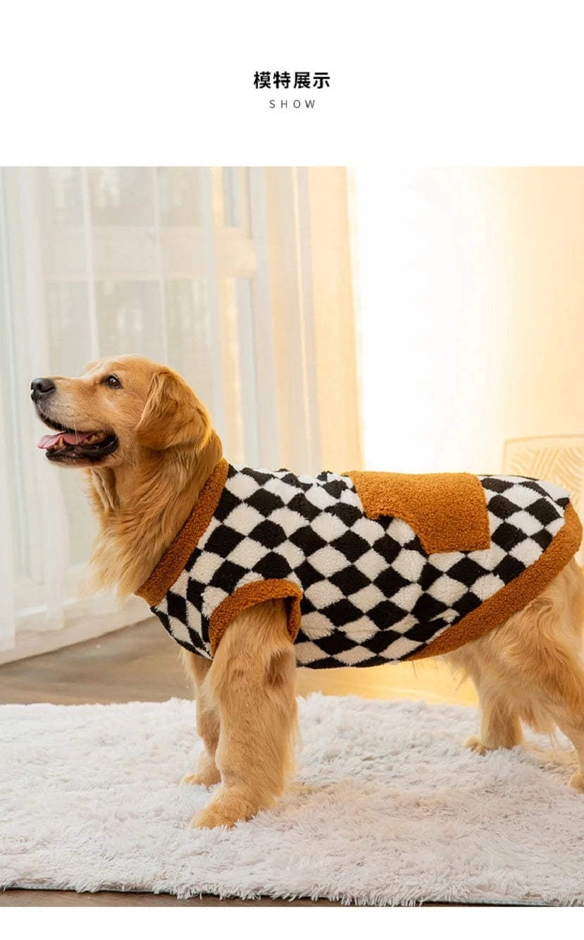 Autumn and winter sweaters for Big Dogs Warm Dog Vest Fleece Dog Coat Pet Dog Hoodies Golden Retriever Large Dog Costume Pawzies