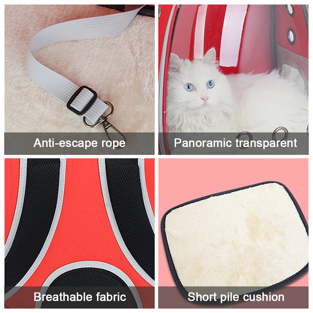 Cat Carrier Bag Outdoor Pet Shoulder bag Carriers Backpack Breathable Portable Travel Transparent Bag For Small Dogs Cats Pawzies