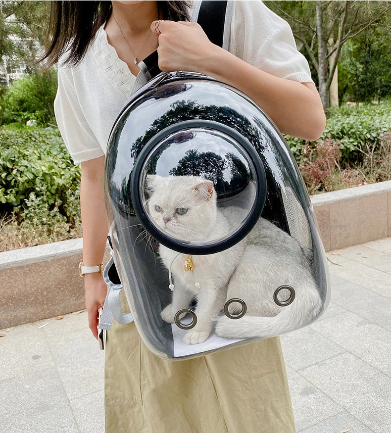 Cat Carrier Bag Outdoor Pet Shoulder bag Carriers Backpack Breathable Portable Travel Transparent Bag For Small Dogs Cats Pawzies