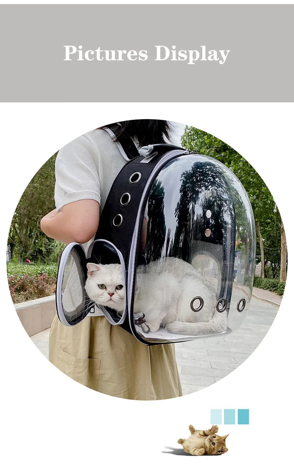 Cat Carrier Bag Outdoor Pet Shoulder bag Carriers Backpack Breathable Portable Travel Transparent Bag For Small Dogs Cats Pawzies