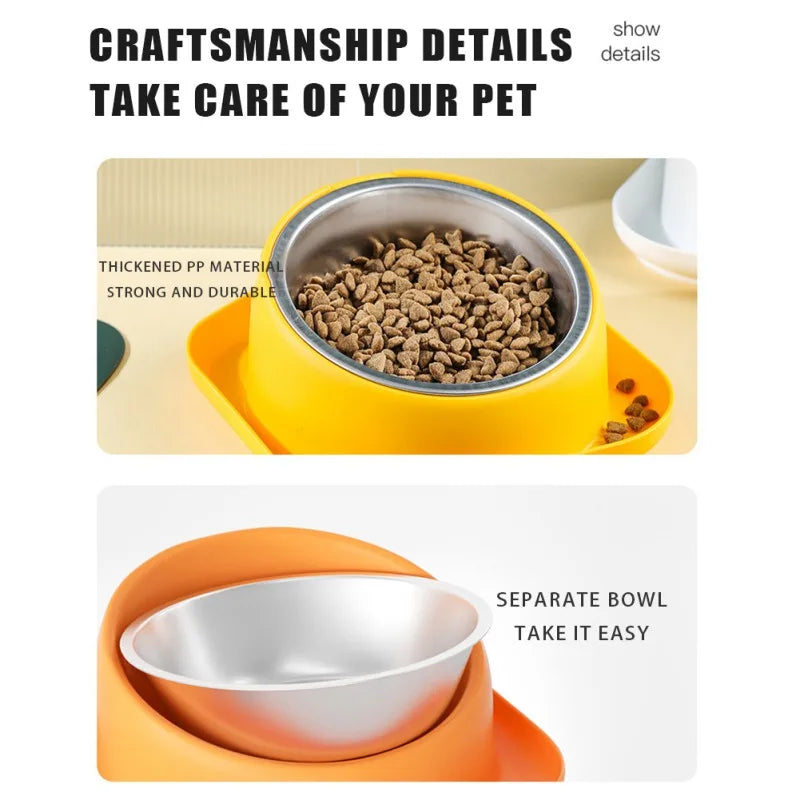 Pet Food Bowl 15 Degrees Slope Safeguard Neck Anti-Ant Cat Feeder Anti-overturning Non-Slip Bowl For Cats Dogs Kitten Puppy Pawzies