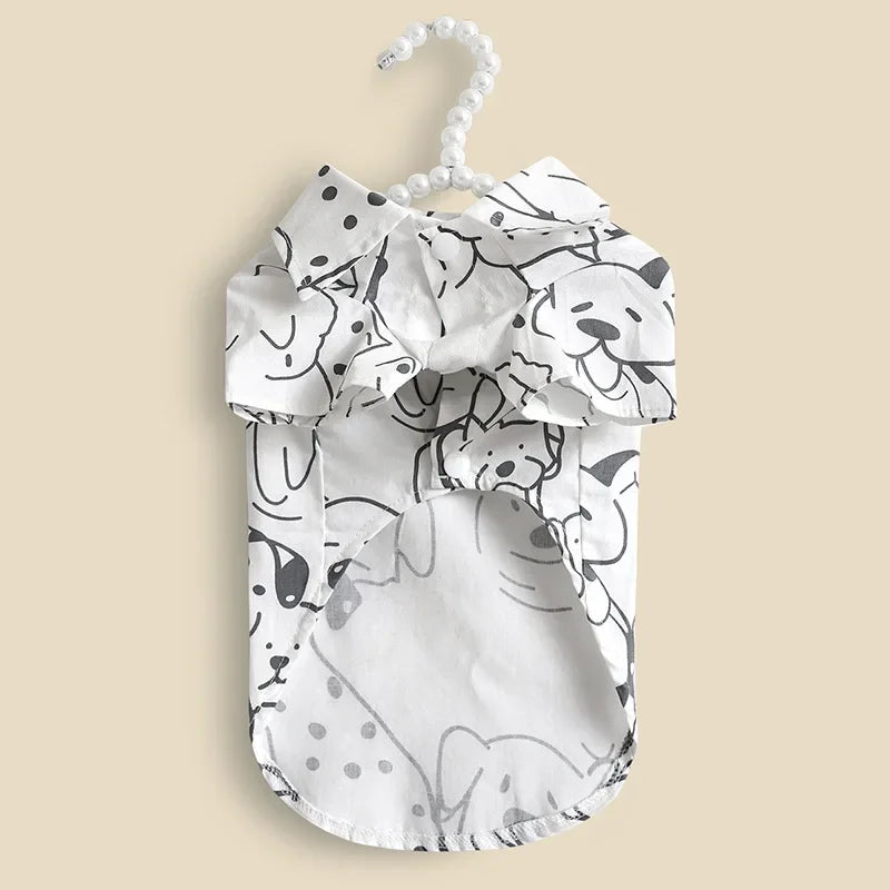 Dog Clothing Summer New Fashion Cute Black and White Print Cat Clothing Small Dog Pet Supplies Pawzies