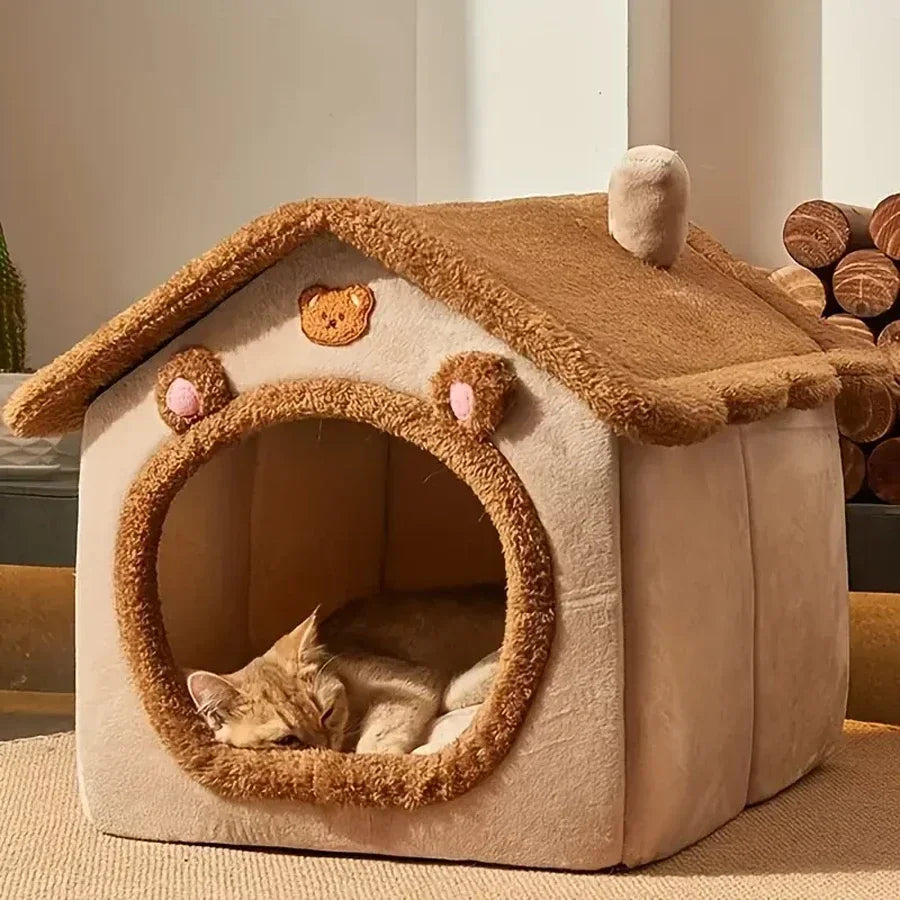 Popular FourSeasons Universal Cat and Dog Nest House Removable and Washable Small Dog Teddy Pet Bedding Suppliesдомик для кошки Pawzies