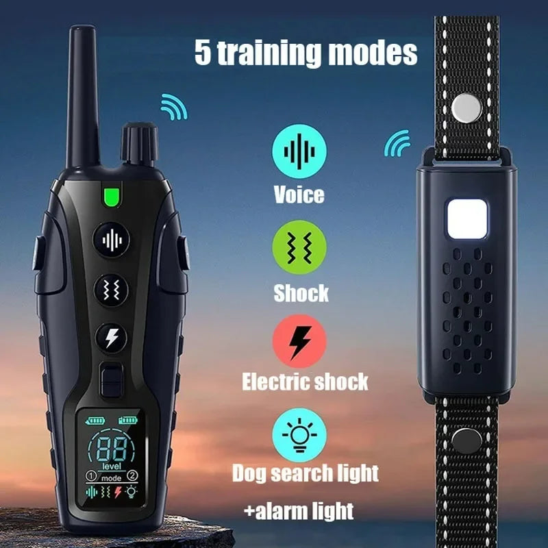 2000m Smart Dog Training Collar with Remote Electric Shocker Suitable for Preventing Dog Barking Pet Behavior Training Supplies Pawzies