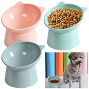 Cat Ceramic Bowl High Foot Tilted Pet Food Bowl Small Dogs Cats Drinking Water Feeders Bowl Anti Vomiting Cats Feeding Supplies Pawzies