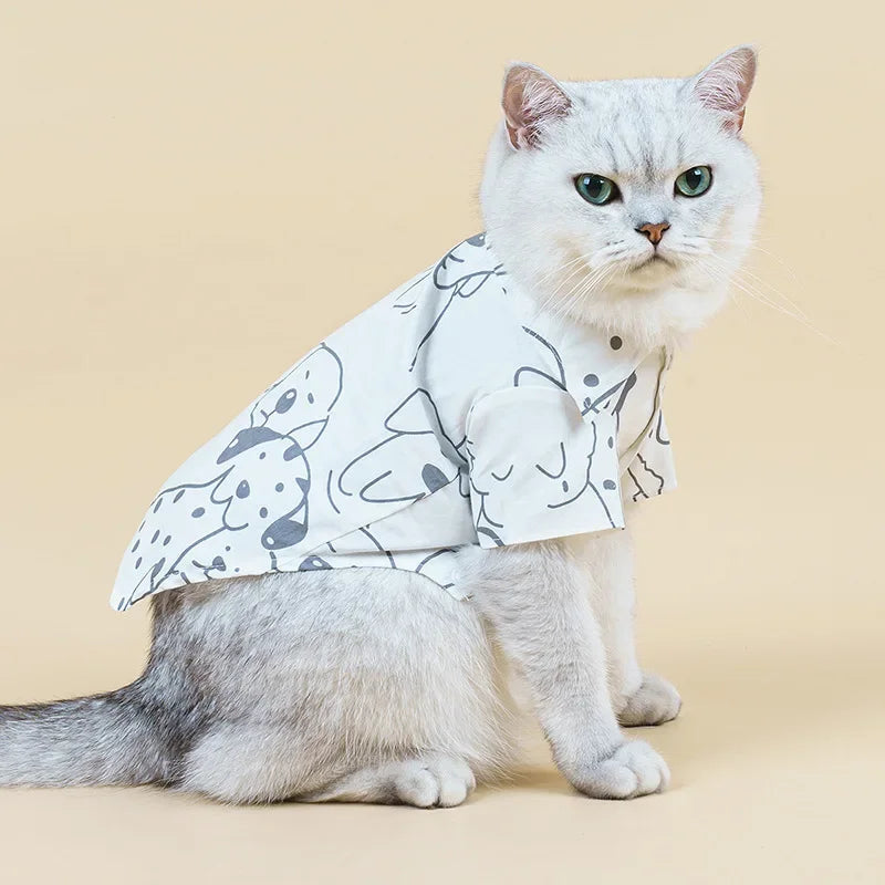 Dog Clothing Summer New Fashion Cute Black and White Print Cat Clothing Small Dog Pet Supplies Pawzies