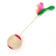 Cat Toy Pet Cat Sisal Scratching Ball Training Interactive Toy for Kitten Pet Cat Supplies Funny Play Feather Toy cat accessorie Pawzies