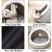 Pet Tent Cave Bed Cats Dogs Foldable Removable Self-Warming Tent Soft Pet Sleeping Bed House Washable Cozy Puppy Cushion Hut Pawzies