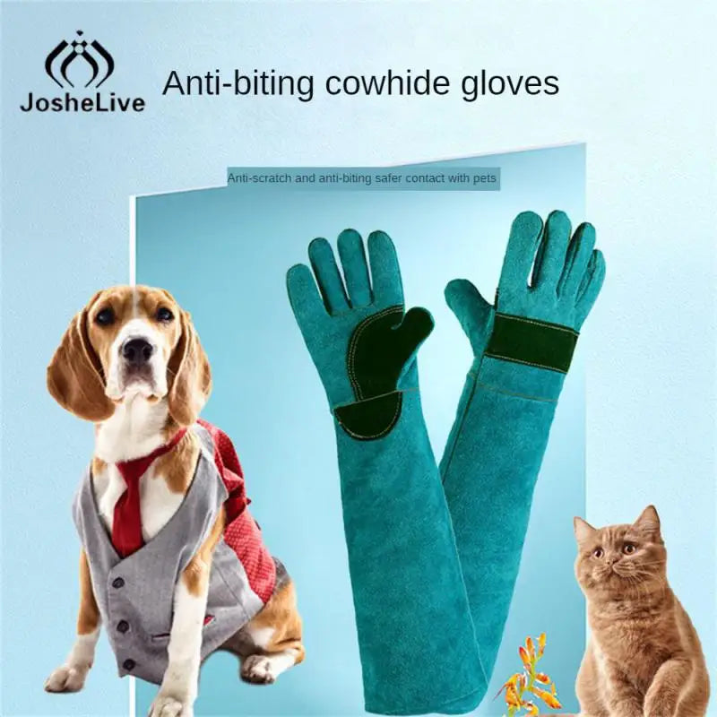 Anti-Bite Leather Gloves Thick And Durable Pet Training Anti-Bite Gloves Multi-Functional Cutting-proof And Anti-thorn Pet Pawzies