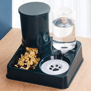 Automatic Dog Cat Feeder and Water Dispenser Set Gravity Dog with Pet Food Bowl Capacity Self Feeding Station 2 in 1 Tilted Pawzies