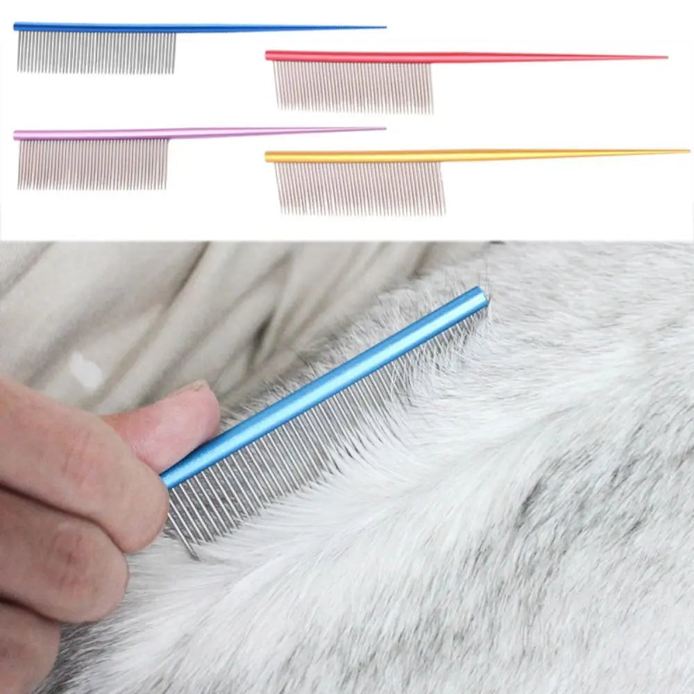 Stainless Steel Pet Flea Comb Practical Colorful Non-rust Dog Grooming Comb Dense Tooth Pet Hair Comb Cleaning Pawzies