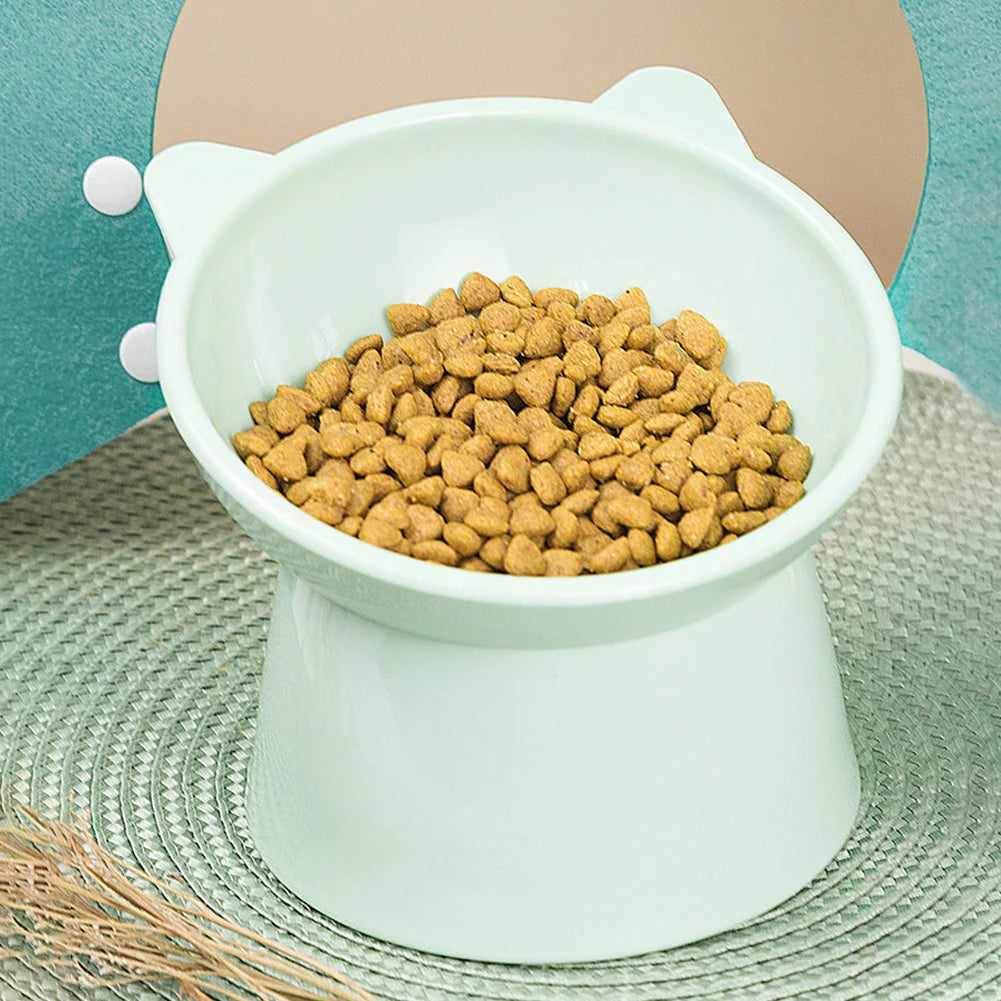 Cat Ceramic Bowl High Foot Tilted Pet Food Bowl Small Dogs Cats Drinking Water Feeders Bowl Anti Vomiting Cats Feeding Supplies Pawzies