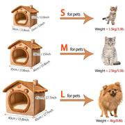 Popular FourSeasons Universal Cat and Dog Nest House Removable and Washable Small Dog Teddy Pet Bedding Suppliesдомик для кошки Pawzies