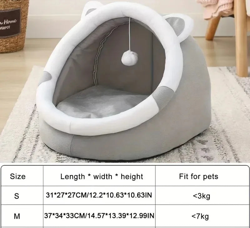 Pet Tent Cave Bed Cats Dogs Foldable Removable Self-Warming Tent Soft Pet Sleeping Bed House Washable Cozy Puppy Cushion Hut Pawzies