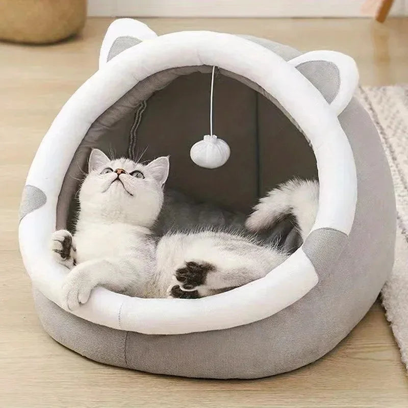 Pet Tent Cave Bed Cats Dogs Foldable Removable Self-Warming Tent Soft Pet Sleeping Bed House Washable Cozy Puppy Cushion Hut Pawzies