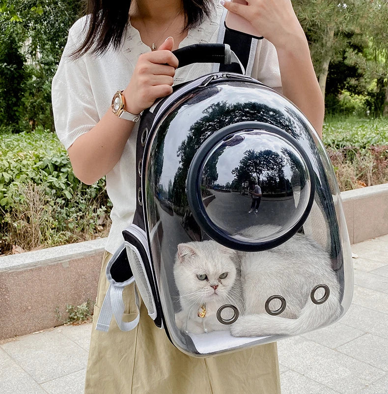 Cat Carrier Bag Outdoor Pet Shoulder bag Carriers Backpack Breathable Portable Travel Transparent Bag For Small Dogs Cats Pawzies