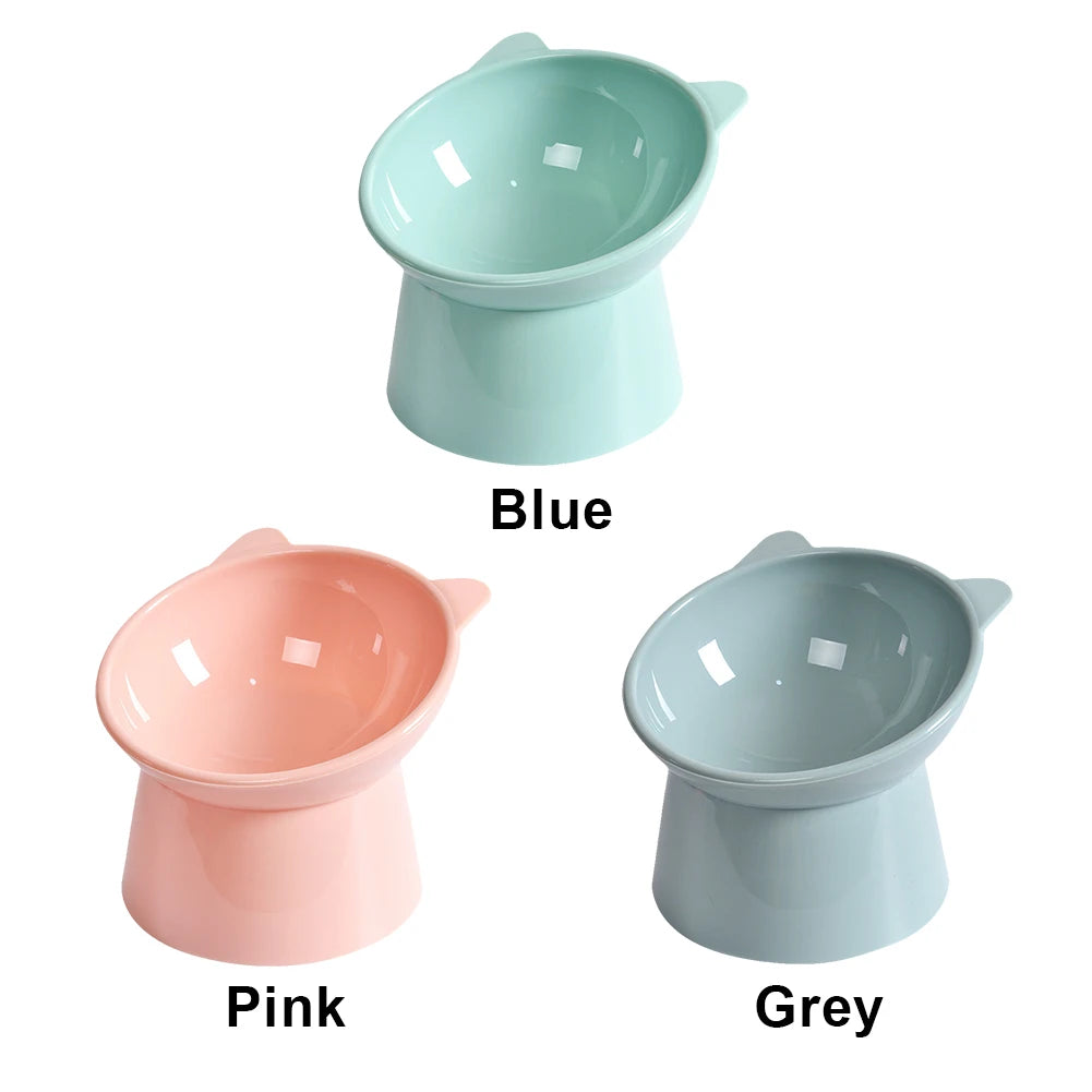 Cat Ceramic Bowl High Foot Tilted Pet Food Bowl Small Dogs Cats Drinking Water Feeders Bowl Anti Vomiting Cats Feeding Supplies Pawzies