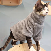 Pet Cat Sweater Home Fur Autumn and Winter Warm Solid Color Soft Arctic Velvet Skincare Suitable for Devonshire Cats, Hairless C Pawzies