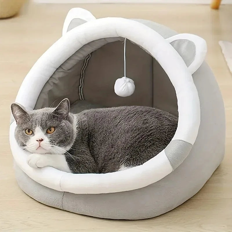 Pet Tent Cave Bed Cats Dogs Foldable Removable Self-Warming Tent Soft Pet Sleeping Bed House Washable Cozy Puppy Cushion Hut Pawzies