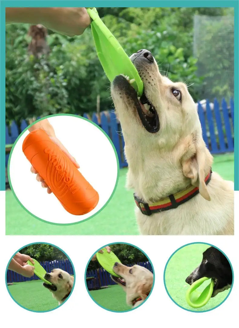 OUZEY Bite Resistant Flying Disc Toys For Dog Multifunction Pet Puppy Training Toys Outdoor Interactive Game Pet Dogs Products Pawzies