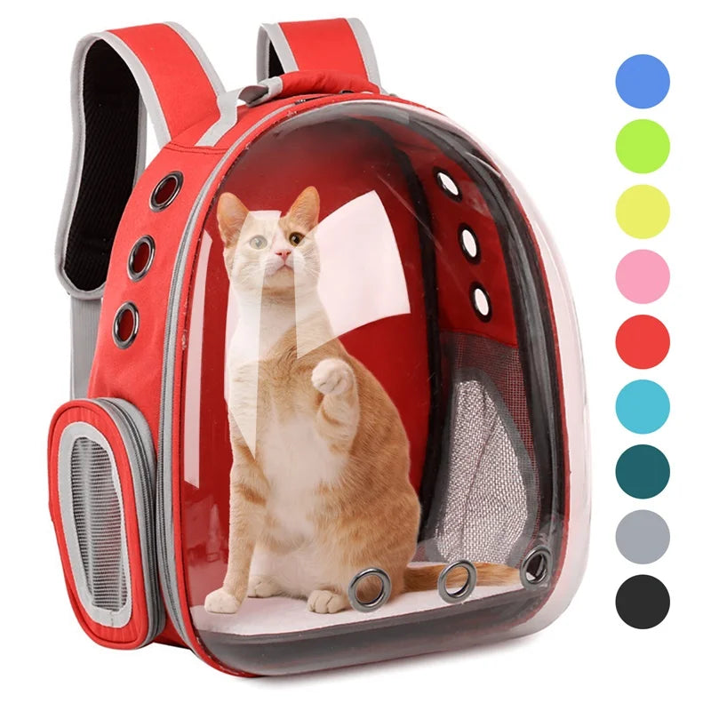 Cat Carrier Bag Outdoor Pet Shoulder bag Carriers Backpack Breathable Portable Travel Transparent Bag For Small Dogs Cats Pawzies