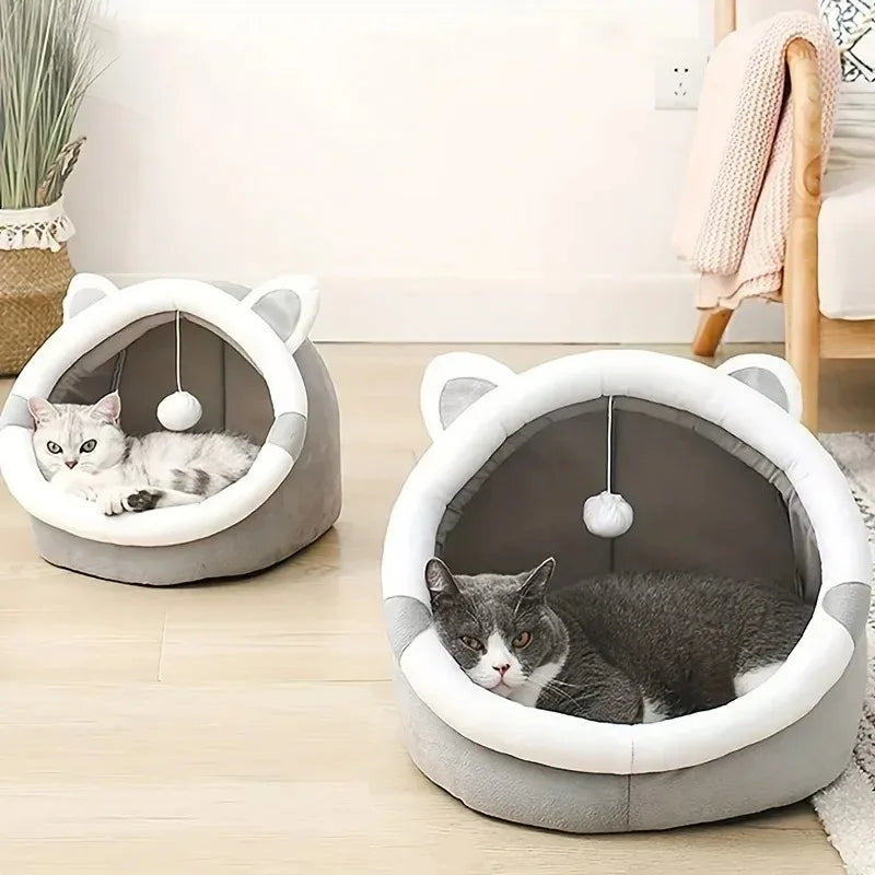 Pet Tent Cave Bed Cats Dogs Foldable Removable Self-Warming Tent Soft Pet Sleeping Bed House Washable Cozy Puppy Cushion Hut Pawzies