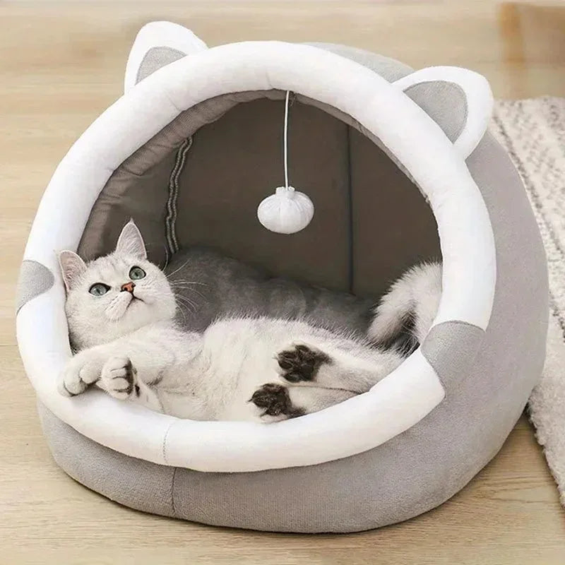 Pet Tent Cave Bed Cats Dogs Foldable Removable Self-Warming Tent Soft Pet Sleeping Bed House Washable Cozy Puppy Cushion Hut Pawzies