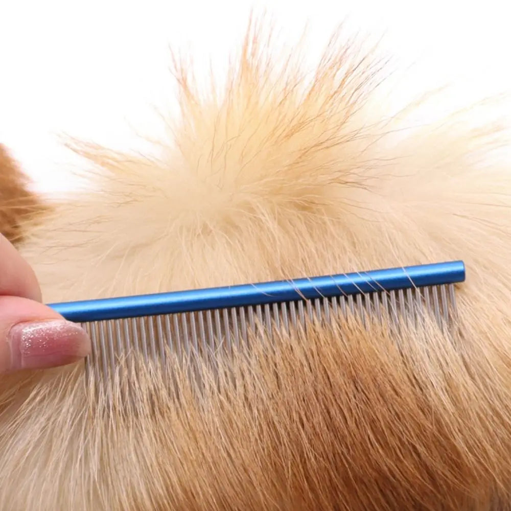 Stainless Steel Pet Flea Comb Practical Colorful Non-rust Dog Grooming Comb Dense Tooth Pet Hair Comb Cleaning Pawzies